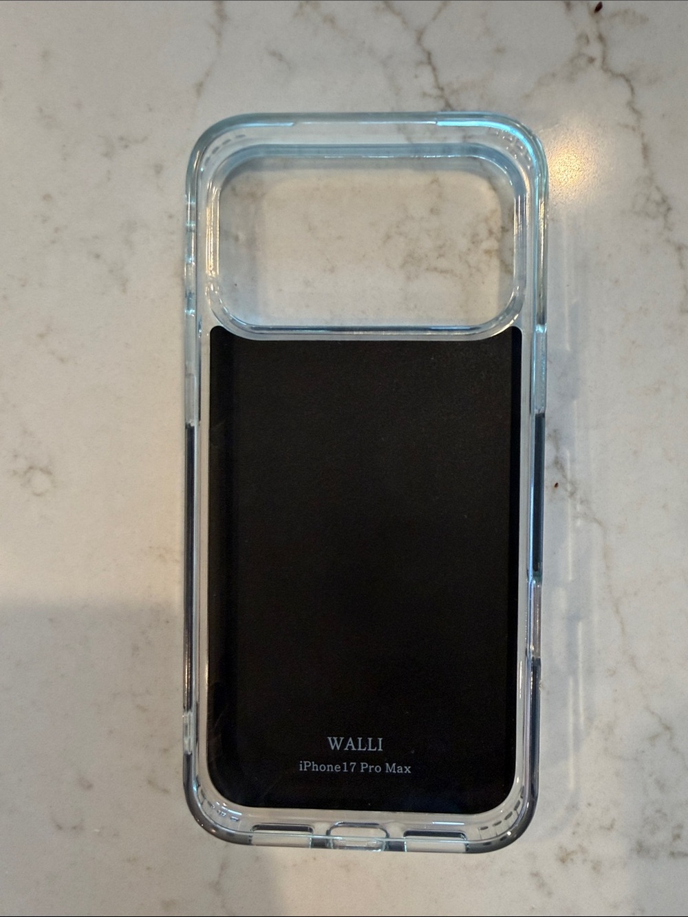 Clear Phone Case with Burgundy Plaid Card Holder - Picture 3 of 3